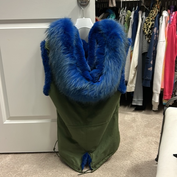 Genuine rabbit fur lined patchwork vest - Picture 5 of 5